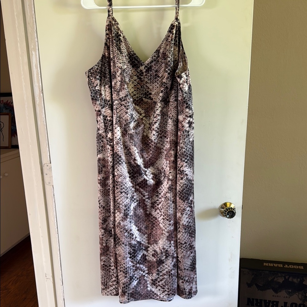 Snake Print Slip Dress
